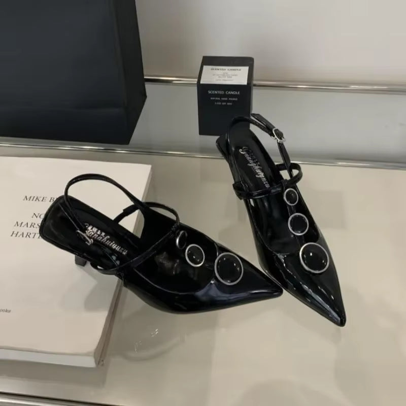 Casual Hollow Pointed Toe Pumps Thin High Heels