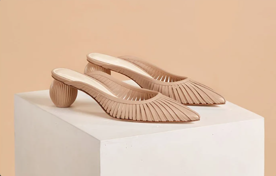 Casual Hollow Stripe Woven Slip-on Pointed Toe Slippers
