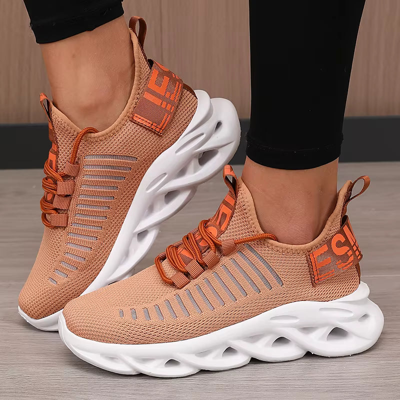 Casual Lace Up Breathable Platform Mesh Jogging Shoes