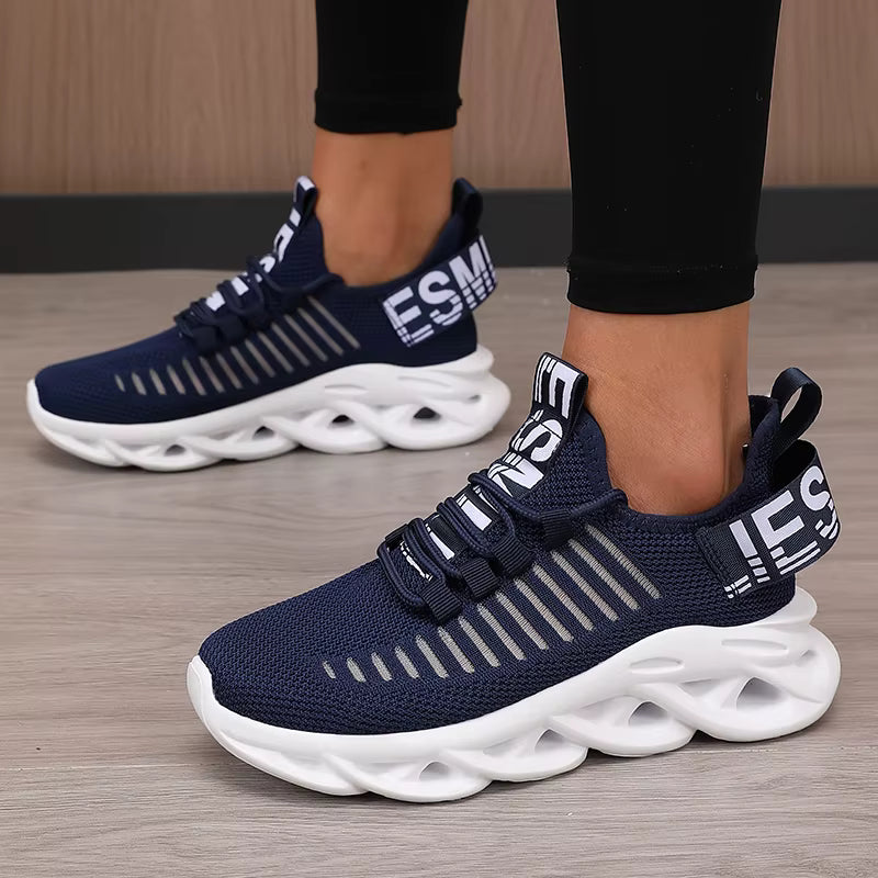 Casual Lace Up Breathable Platform Mesh Jogging Shoes