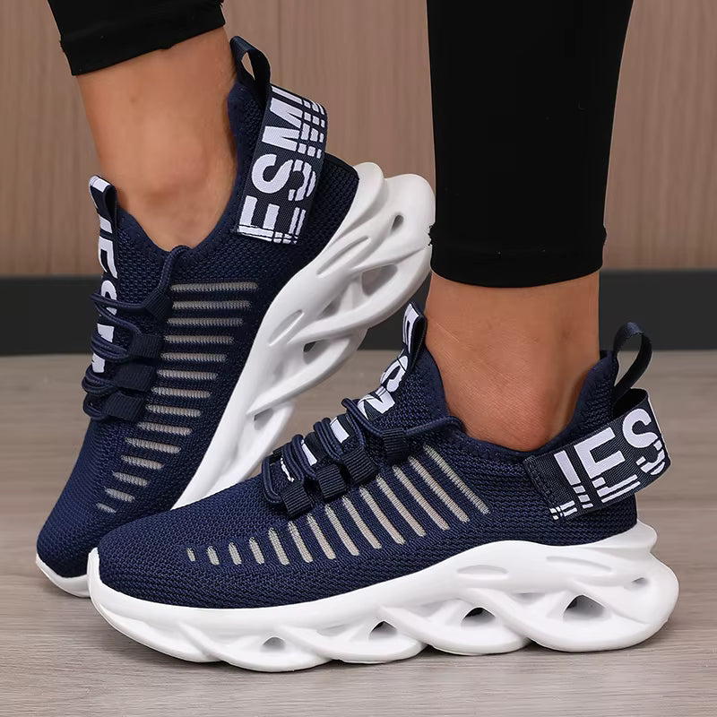 Casual Lace Up Breathable Platform Mesh Jogging Shoes