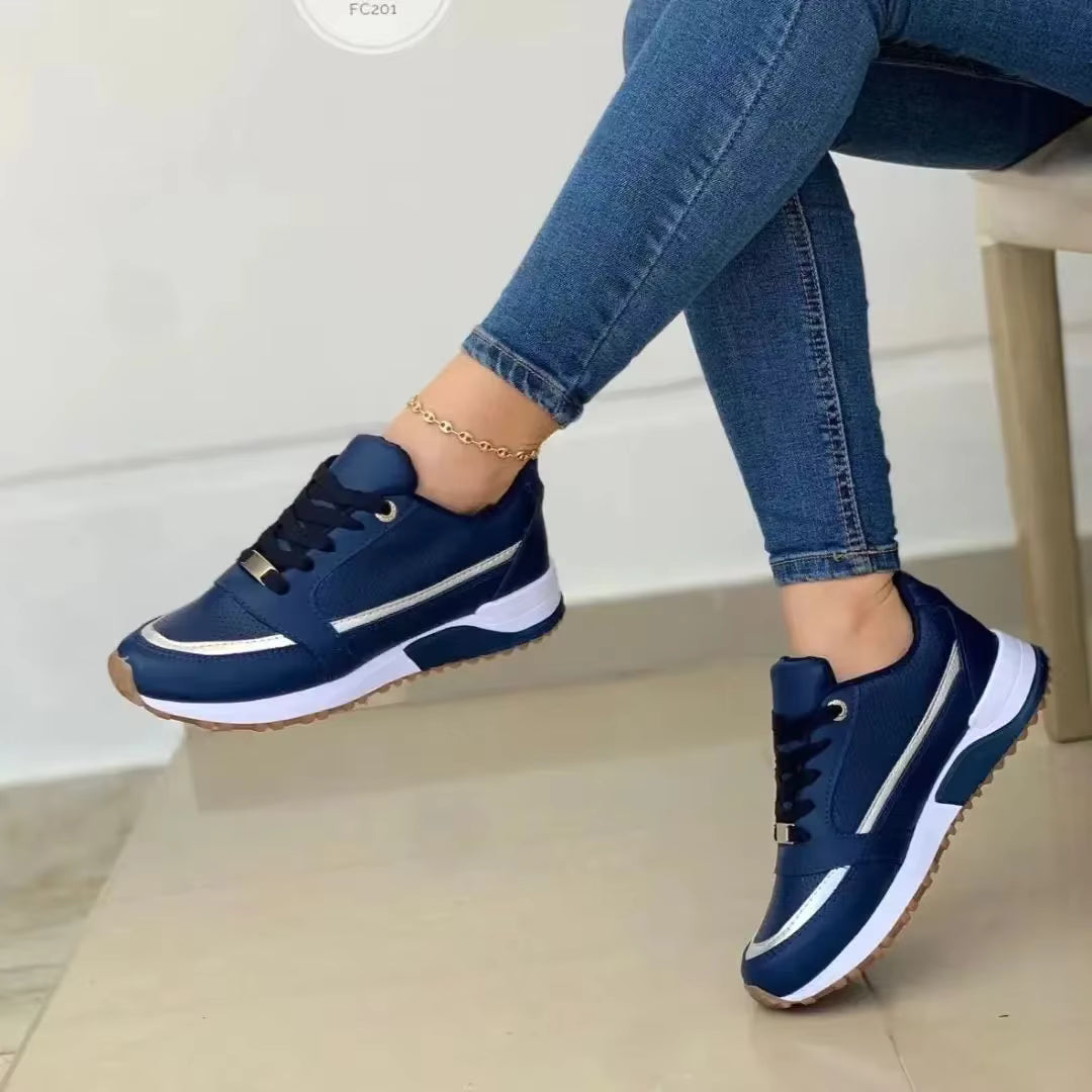 Casual Lace Up Sneakers Outdoor Running Round Toe Flat Platform Shoes