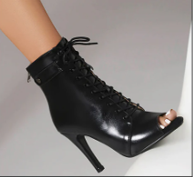 Casual Latin Dance Leather Cotton Fabric Stilettos Booties