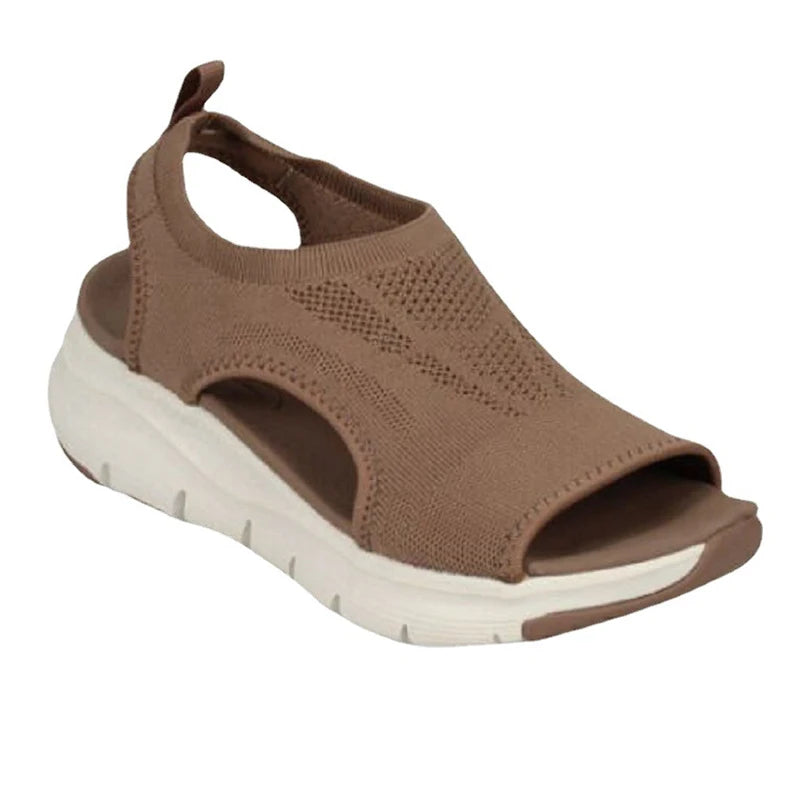 Casual Light Mesh Fish Platform Open Toe Wedge Sandals