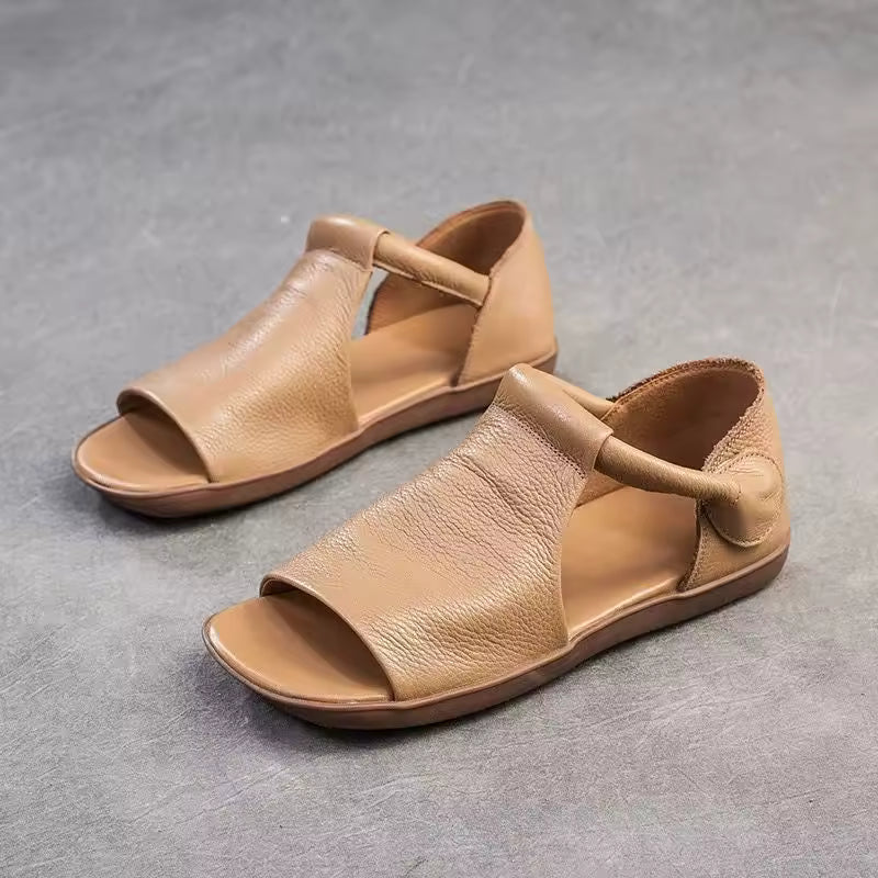 Casual Lightweight Cross Adjustable Ankle Strap With Open-Toe Flat Sandals