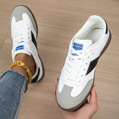 Casual Lightweight Round Toe Non-Slip Lace-Up Low Heel Sports Shoes