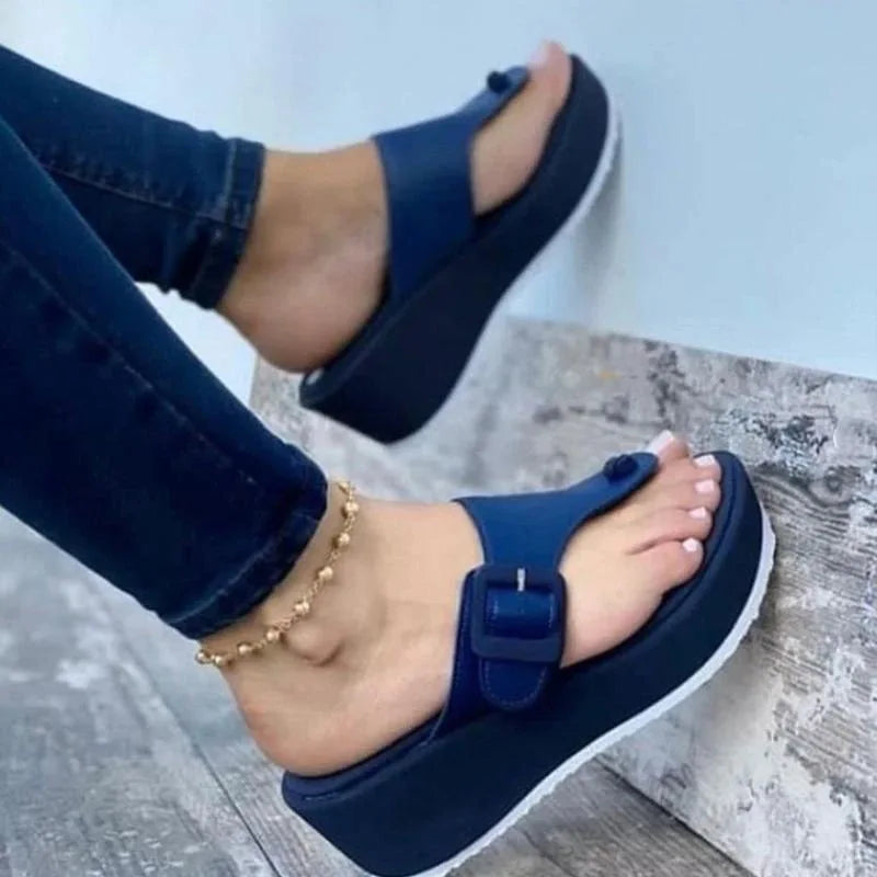 Casual Low Heel Solid Color Indoor Outdoor Bathroom Flip Flops Slippers