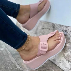 Casual Low Heel Solid Color Indoor Outdoor Bathroom Flip Flops Slippers