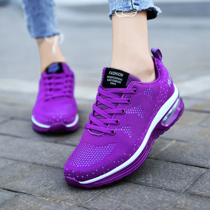 Casual Mesh Lace Up Breathable Thickening Extra High Running Shoes