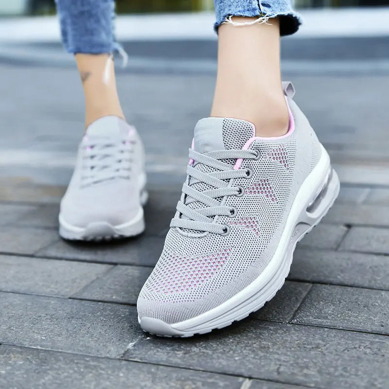 Casual Mesh Lace Up Breathable Thickening Extra High Running Shoes