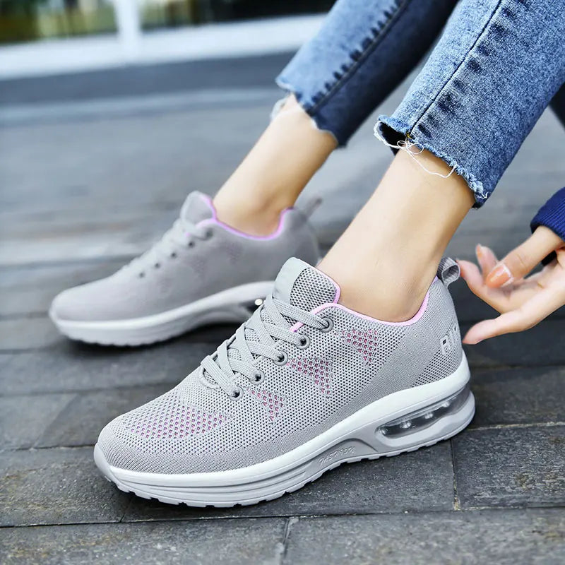 Casual Mesh Lace Up Breathable Thickening Extra High Running Shoes