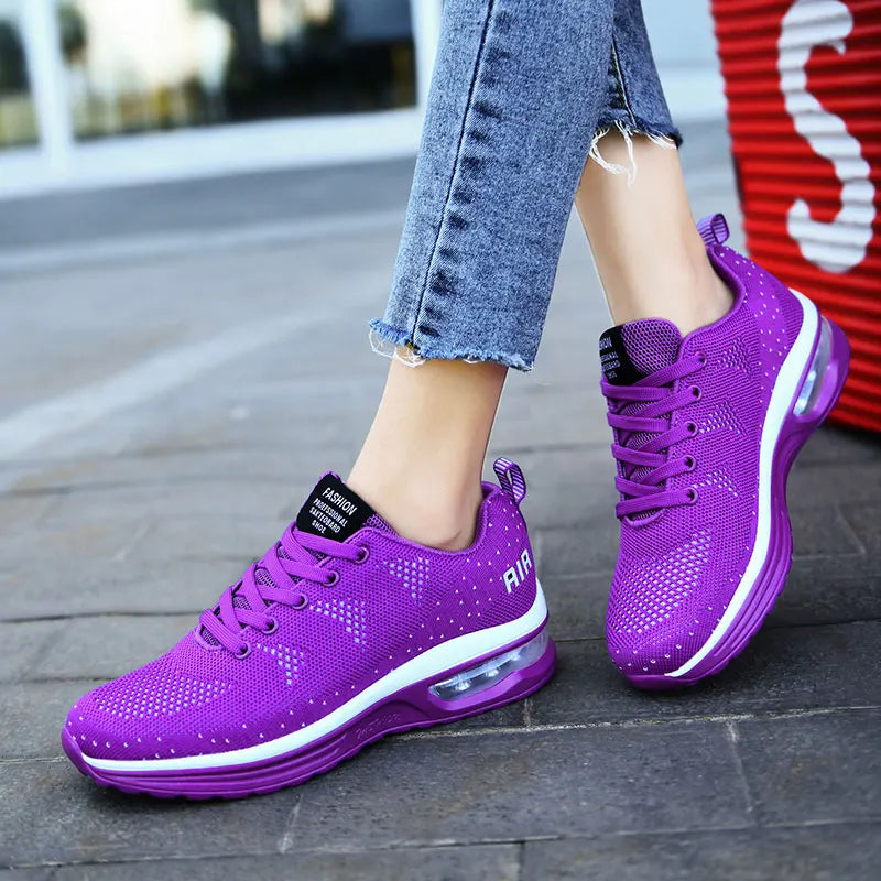 Casual Mesh Lace Up Breathable Thickening Extra High Running Shoes