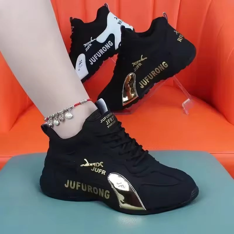 Casual Mesh Lace Up Sports Platform Shoes