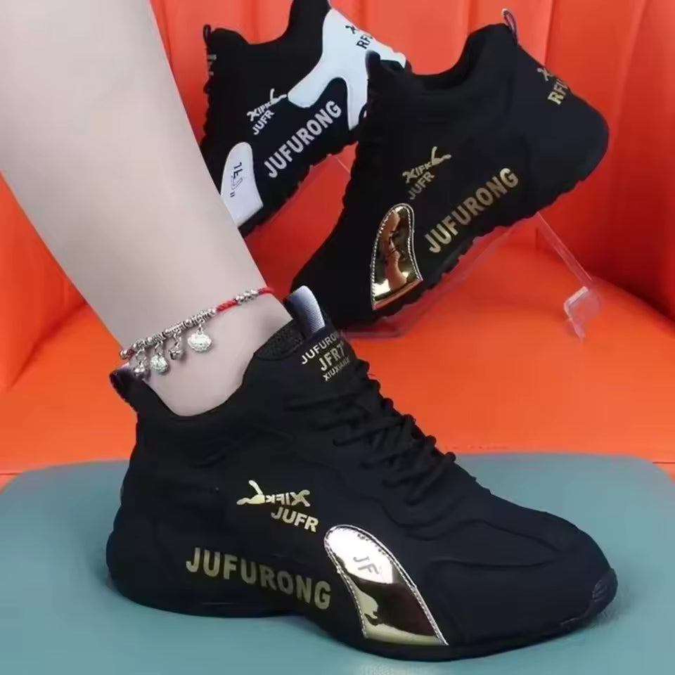 Casual Mesh Lace Up Sports Platform Shoes
