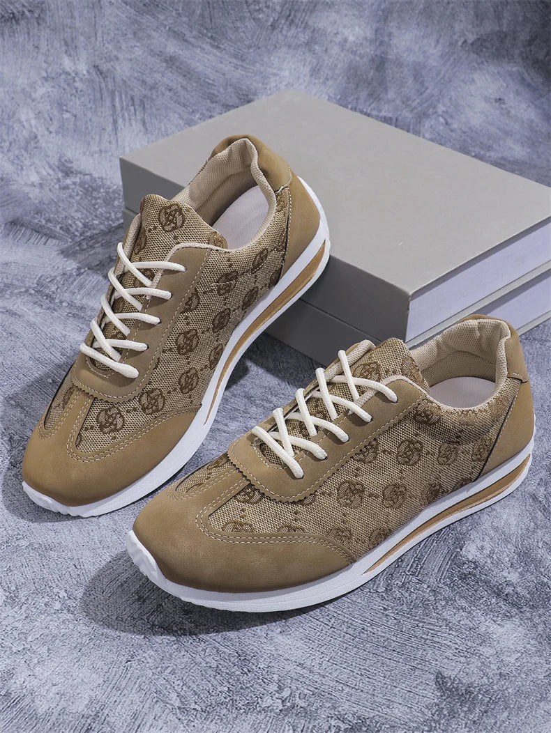Casual Mesh Solid Versatile Lace Up Walking Comfortable Flat Shoes