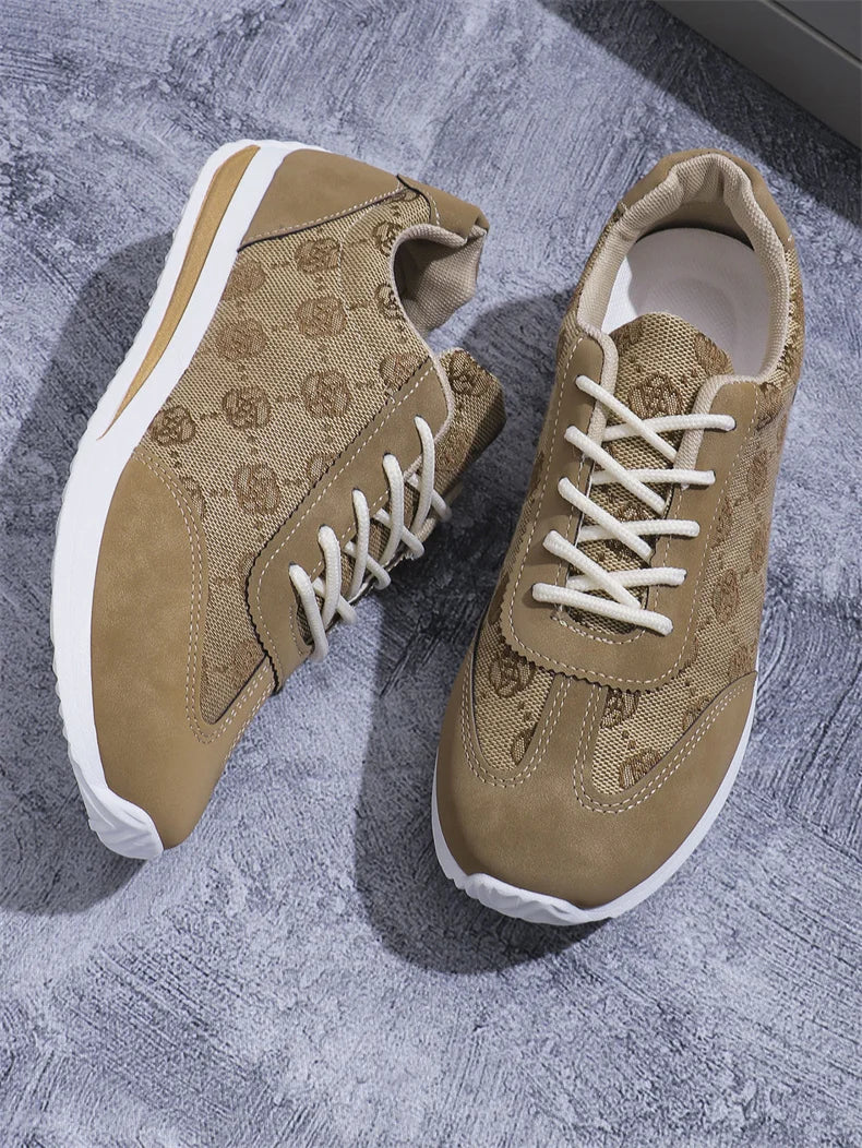 Casual Mesh Solid Versatile Lace Up Walking Comfortable Flat Shoes