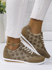 Casual Mesh Solid Versatile Lace Up Walking Comfortable Flat Shoes