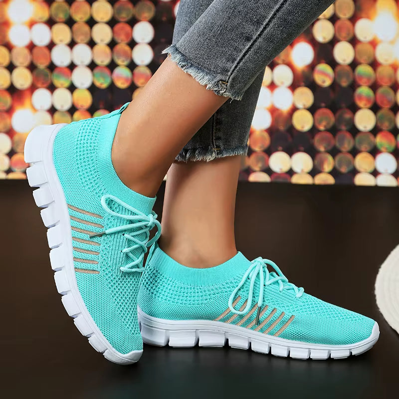 Casual Non Slip Knitted Soft Sole Round Toe Slip On Flats Sneakers