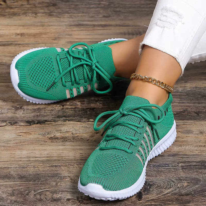 Casual Non Slip Knitted Soft Sole Round Toe Slip On Flats Sneakers