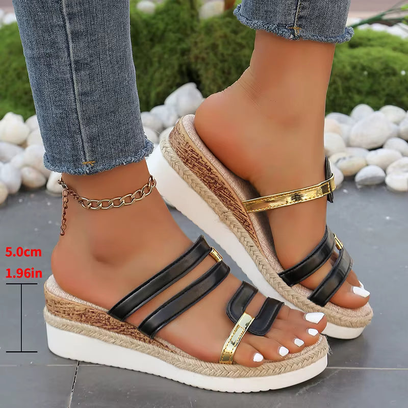 Casual Non Slip Lightweight Slip On Platform Wedge Heel