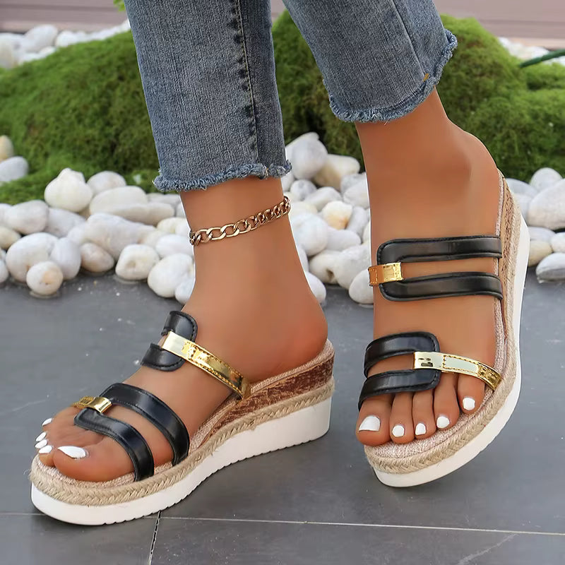 Casual Non Slip Lightweight Slip On Platform Wedge Heel
