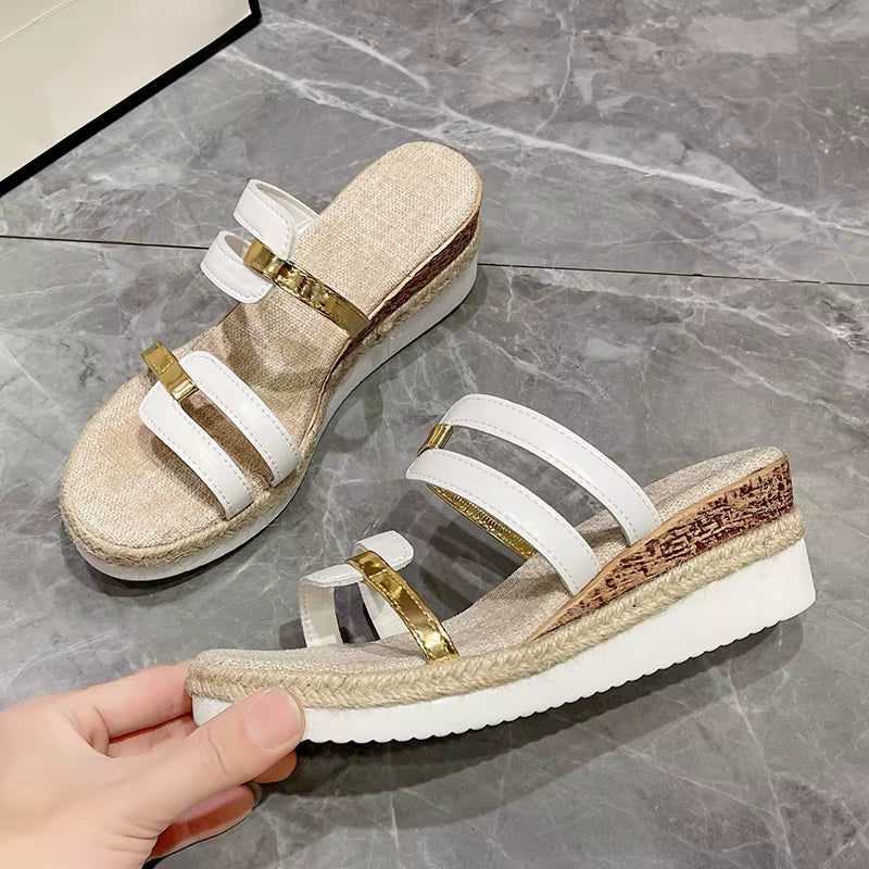 Casual Non Slip Lightweight Slip On Platform Wedge Heel
