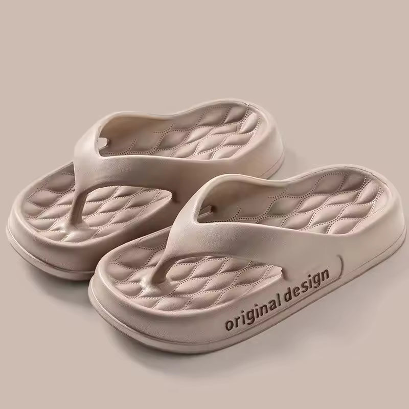 Casual Non-Slip Solid Color Indoor Shallow Flip Flops Slippers