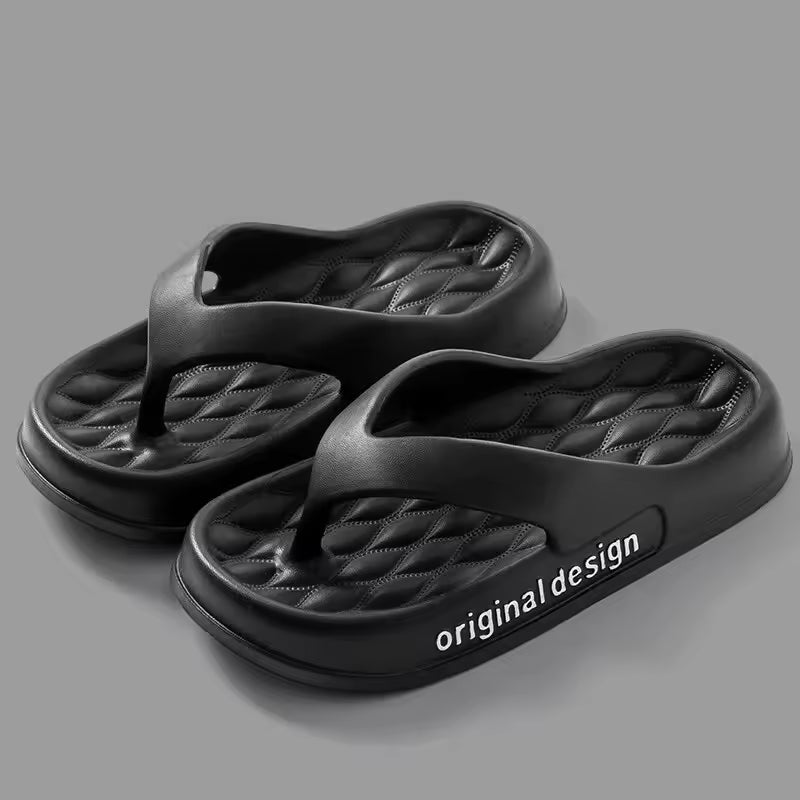 Casual Non-Slip Solid Color Indoor Shallow Flip Flops Slippers