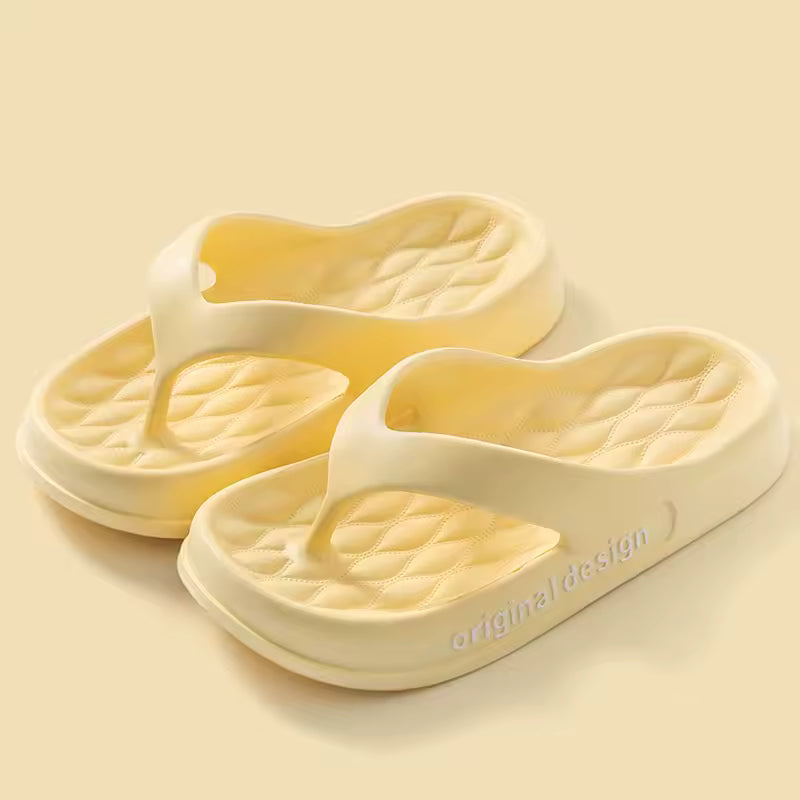 Casual Non-Slip Solid Color Indoor Shallow Flip Flops Slippers