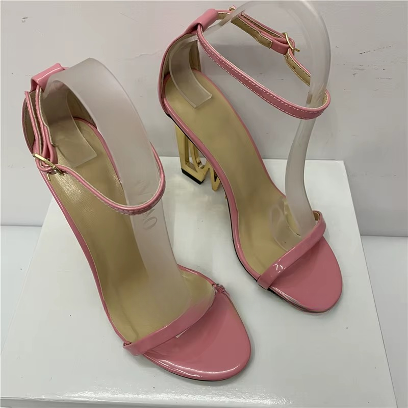 Casual One-strap Fretwork Party Letter-Love Strange High Heels Gladiator Sandals