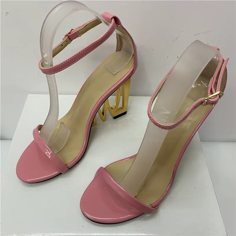 Casual One-strap Fretwork Party Letter-Love Strange High Heels Gladiator Sandals