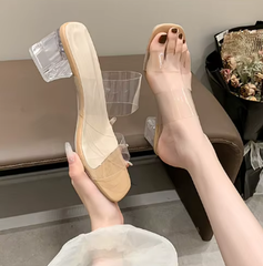 Casual Open Toe Transparent SLIP-ON Perspex PVC Jelly Slippers