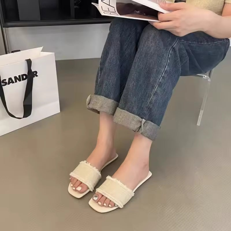 Casual Open-toe Beach Style Flip Flops Slides Flat Slippers