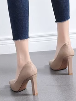 Casual Patent Leather Pointed Toe Stiletto Heel Shoes