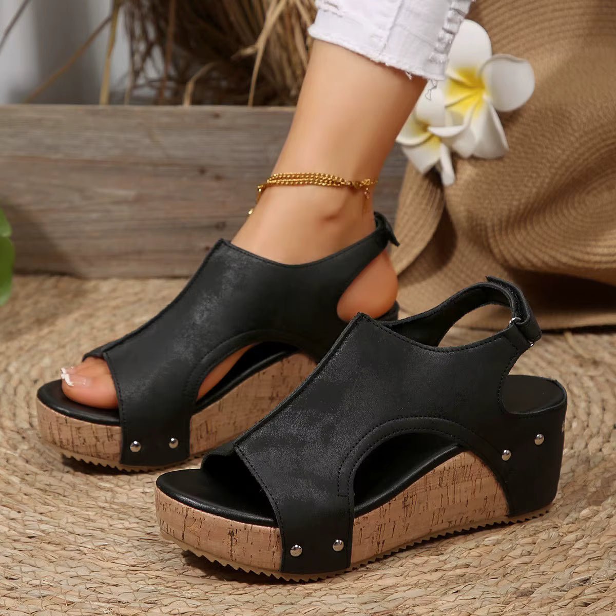Casual Platform Fashion Open Shallow Rubber Sandals