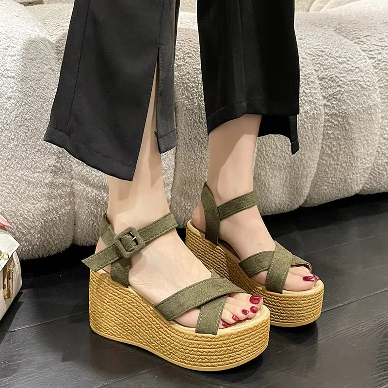 Casual Platform Thick Back Strap Bottom Buckle Comfortable Sandals