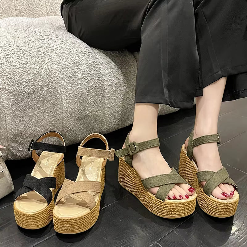 Casual Platform Thick Back Strap Bottom Buckle Comfortable Sandals