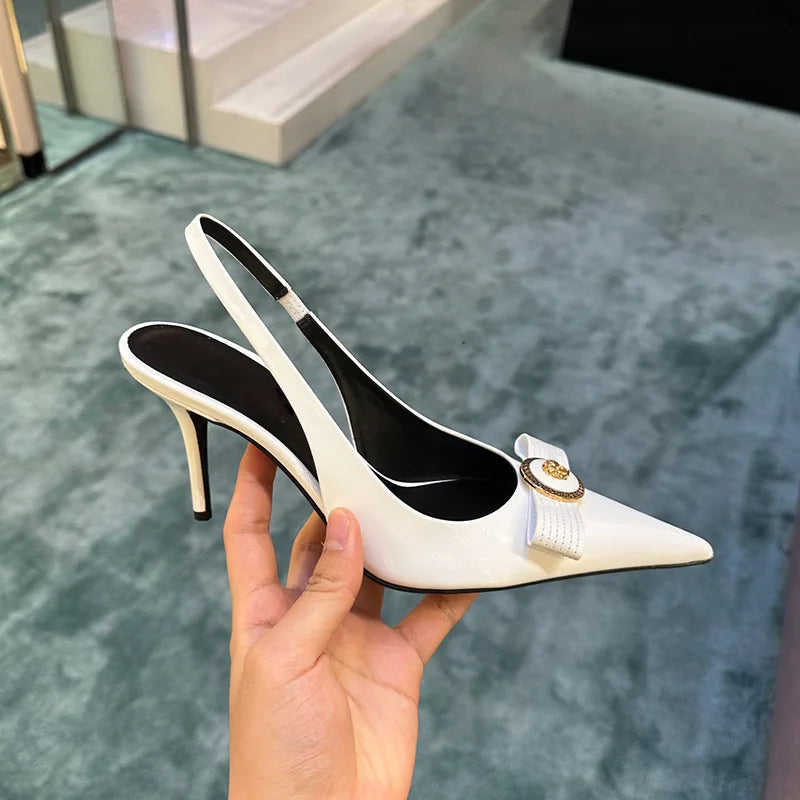 Casual Pointed French Temperament Bow Light Mouth High Heels