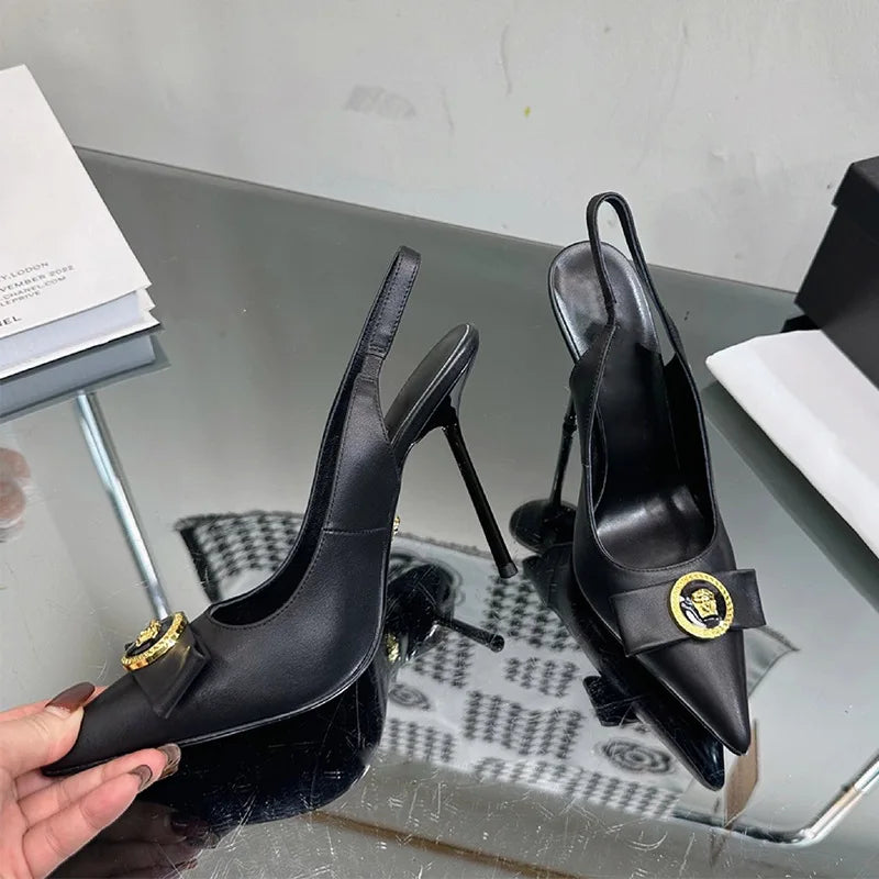 Casual Pointed French Temperament Bow Light Mouth High Heels