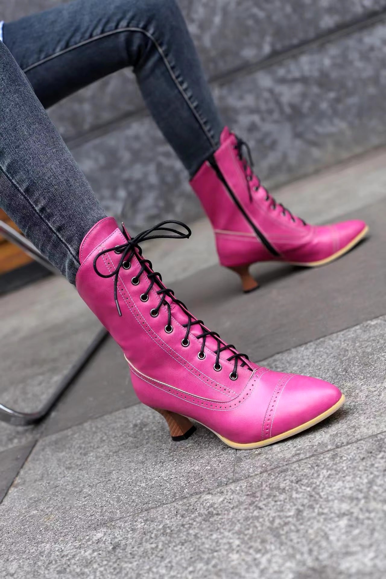 Casual Pointed Toe High Heel Shoes Strange Steampunk Boot