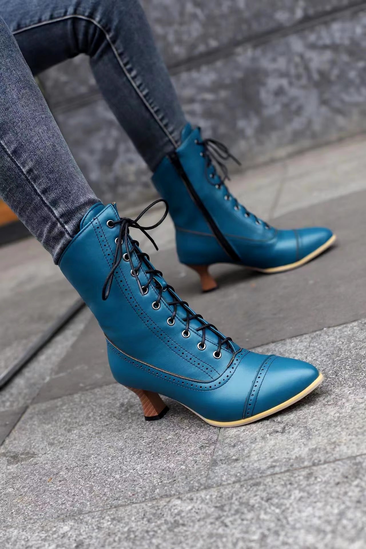 Casual Pointed Toe High Heel Shoes Strange Steampunk Boot