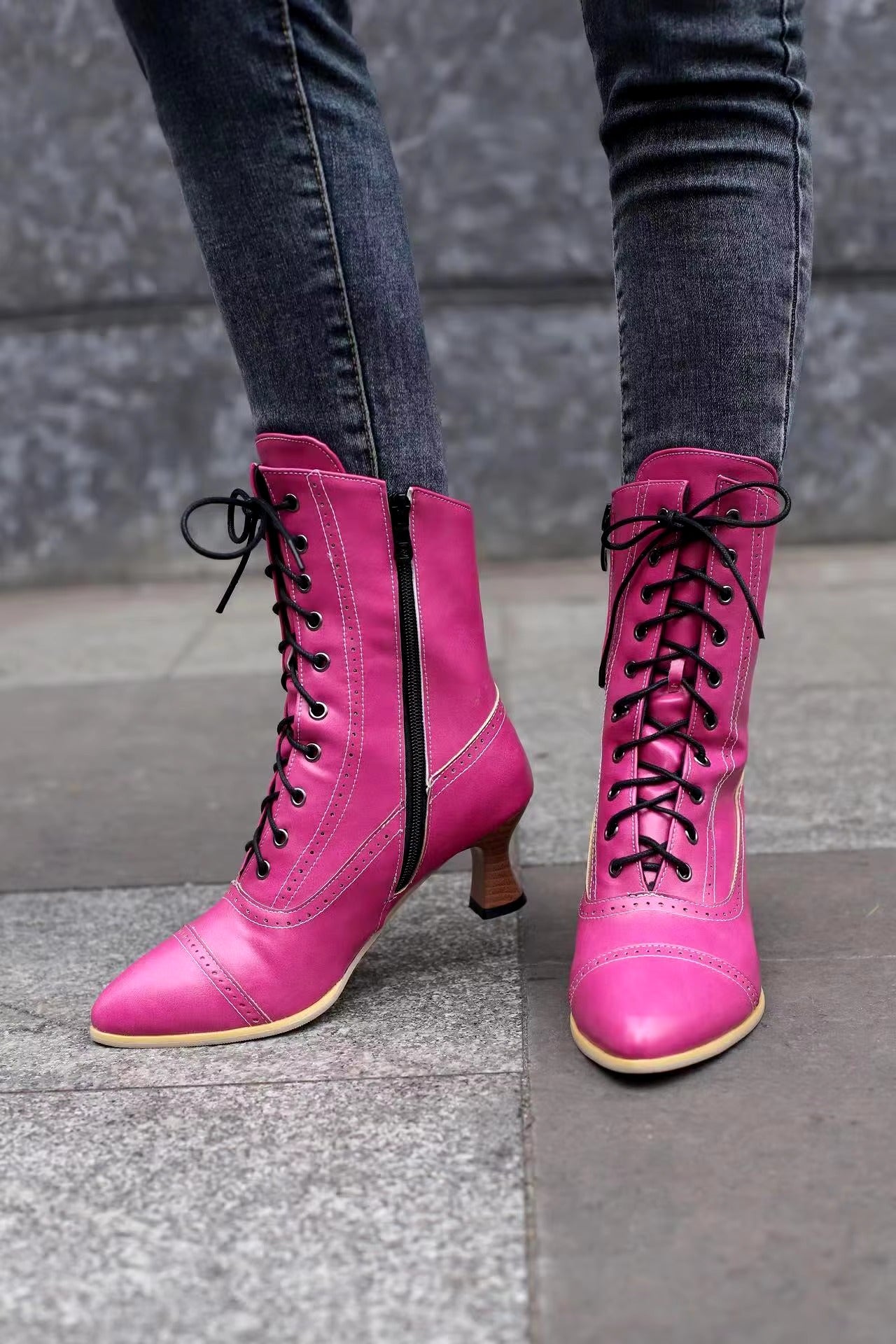Casual Pointed Toe High Heel Shoes Strange Steampunk Boot
