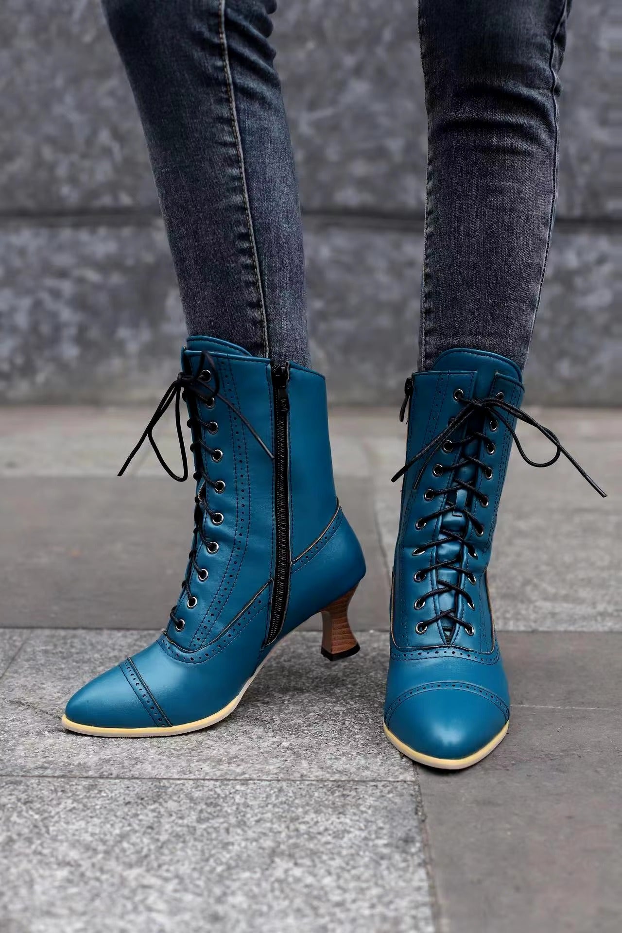 Casual Pointed Toe High Heel Shoes Strange Steampunk Boot