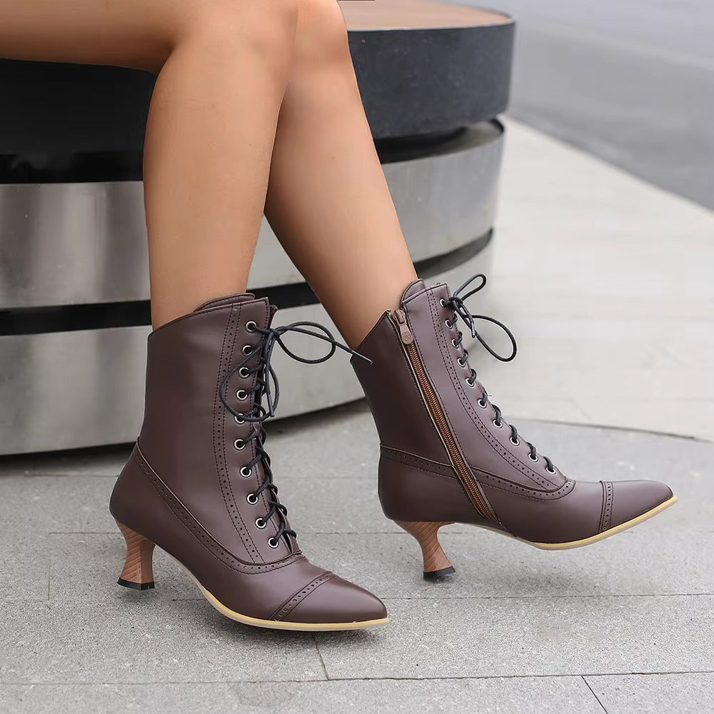 Casual Pointed Toe High Heel Shoes Strange Steampunk Boot