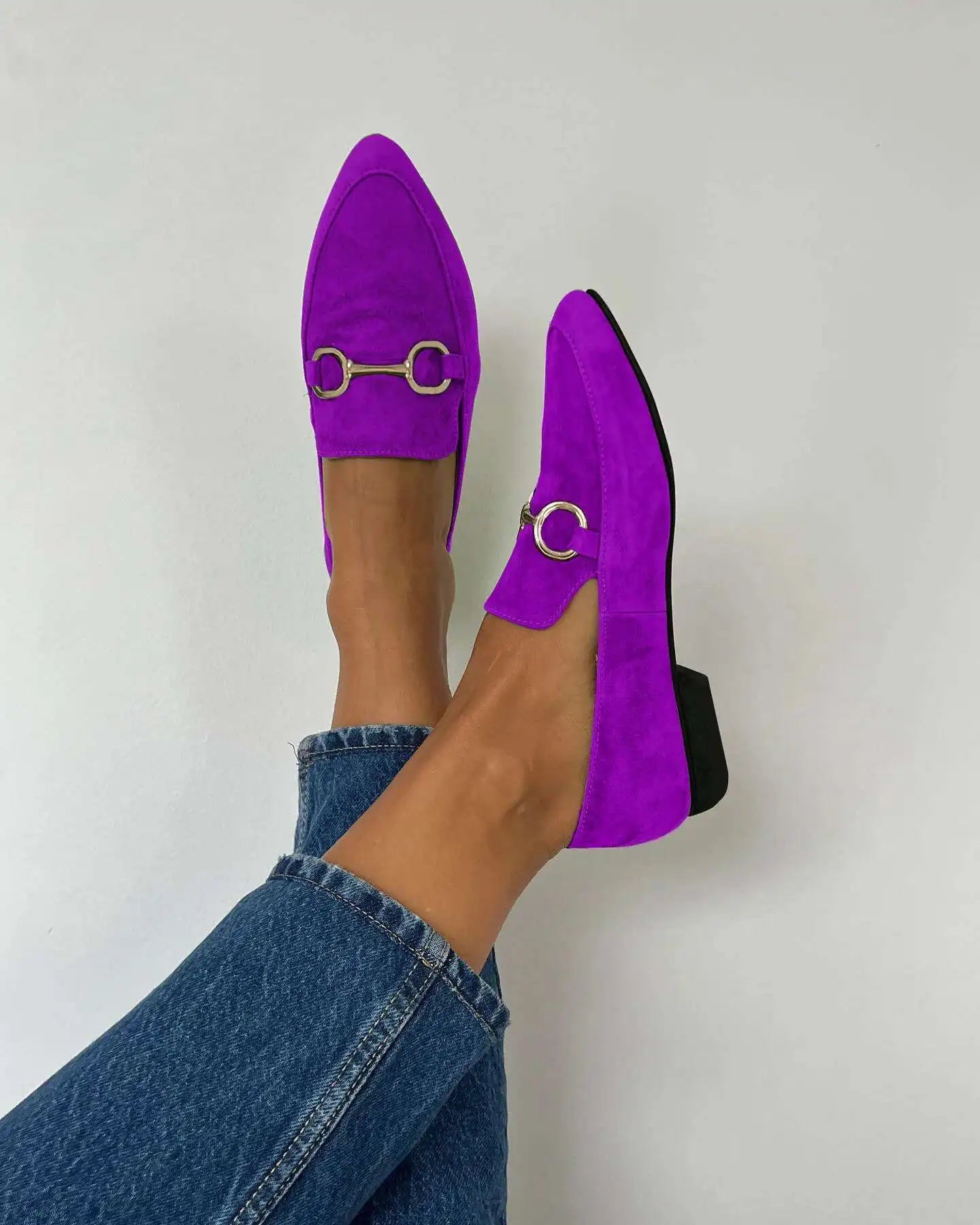 Casual Pointed Toe Shallow Flat Loafer Low Heels Outwear Shoes
