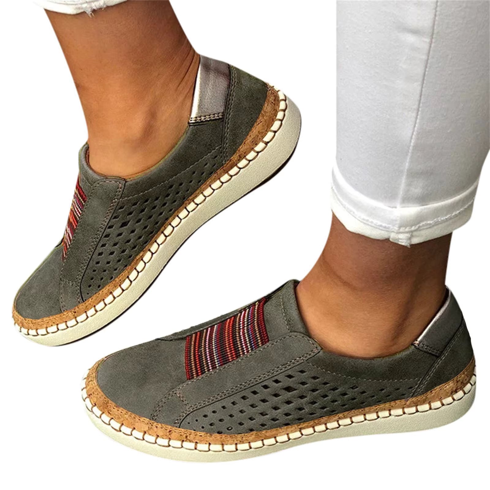 Casual Polyester Solid Color Hollow Out Breathable Mesh Shoes