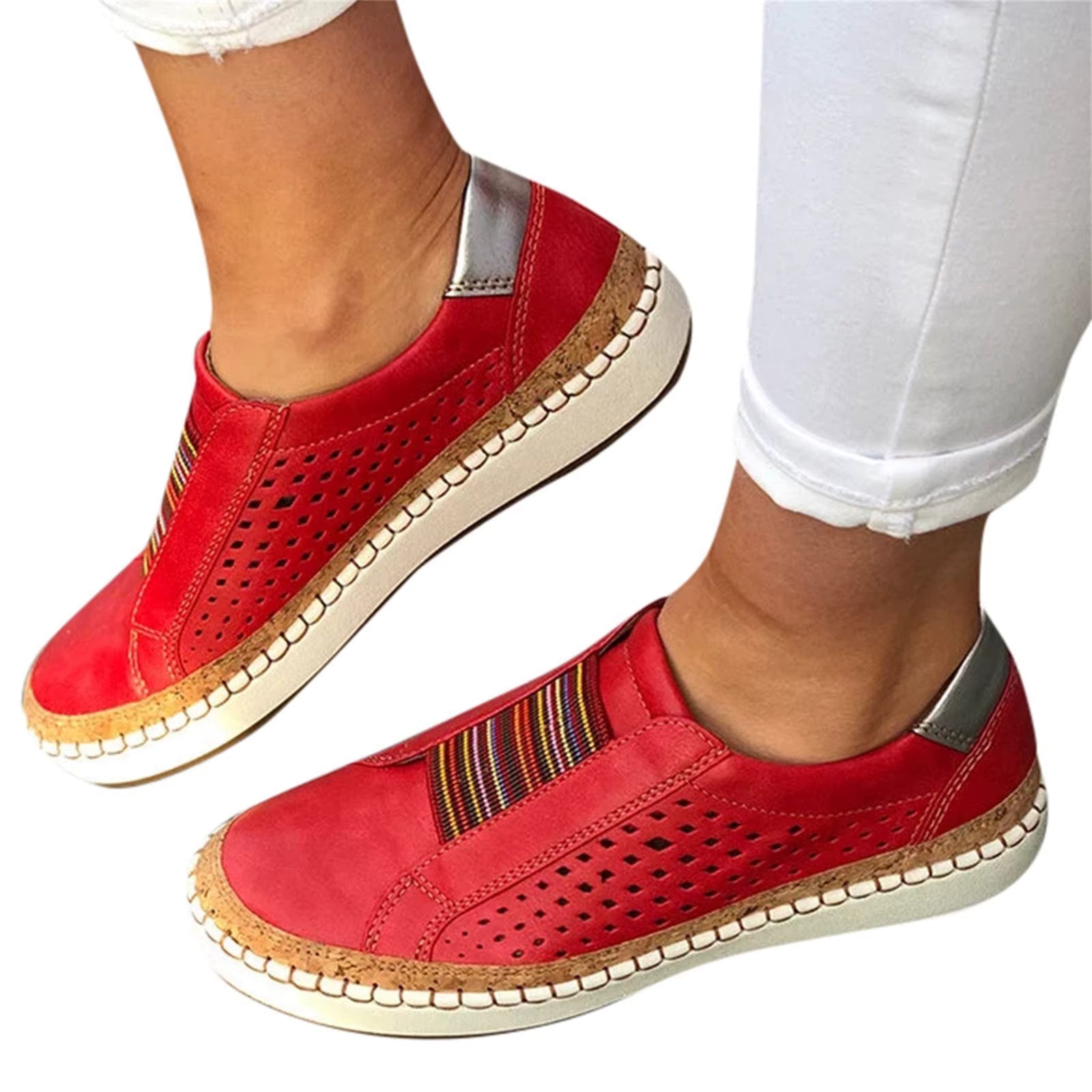 Casual Polyester Solid Color Hollow Out Breathable Mesh Shoes