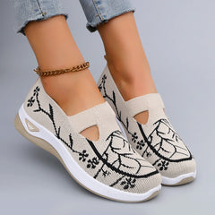 Casual Prints Comfortable Breathable Lightweight Soled Flat Sports Shoes