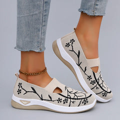 Casual Prints Comfortable Breathable Lightweight Soled Flat Sports Shoes