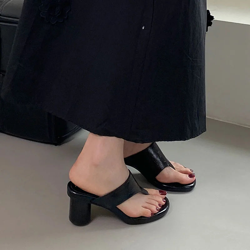 Casual Round Heel Flip Flops Slides Slippers Sandals
